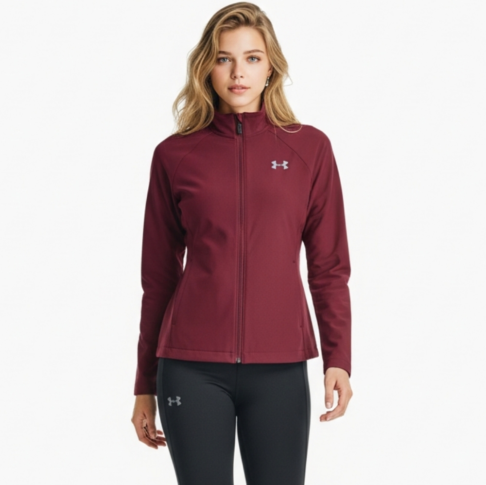 Under Armour Squad Woven Maroon Full-Zip Jacket M (BX30)